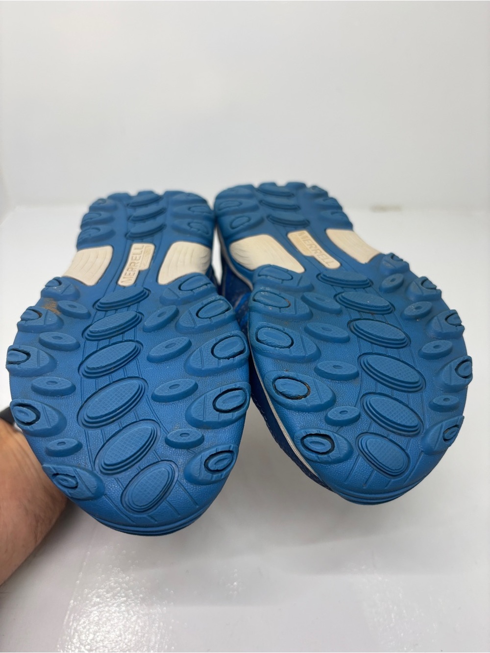 Merrell Kids Trail Running Hiking Shoes Blue Pink Hook & Loop Size 1 EU 32 - Picture 12 of 13
